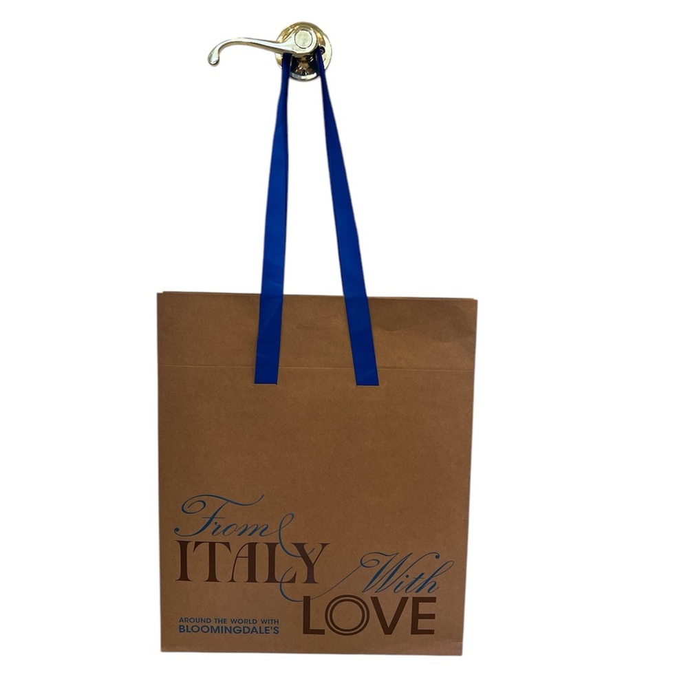 Collectible 2024 Bloomingdale's Brown Gift Bag with Blue Handles